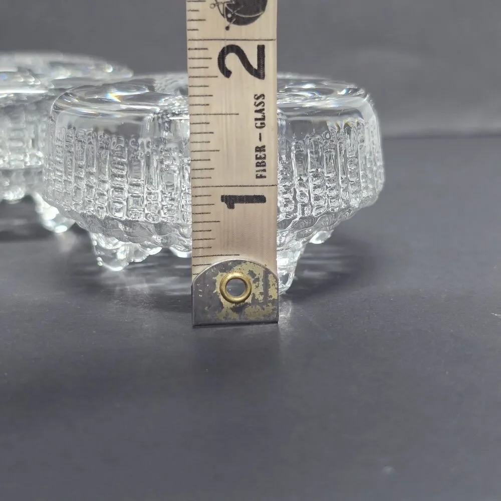 Tapio Wirkkala Iittala Ultima Thule Glass Footed Candel Holder set of 2 Finland